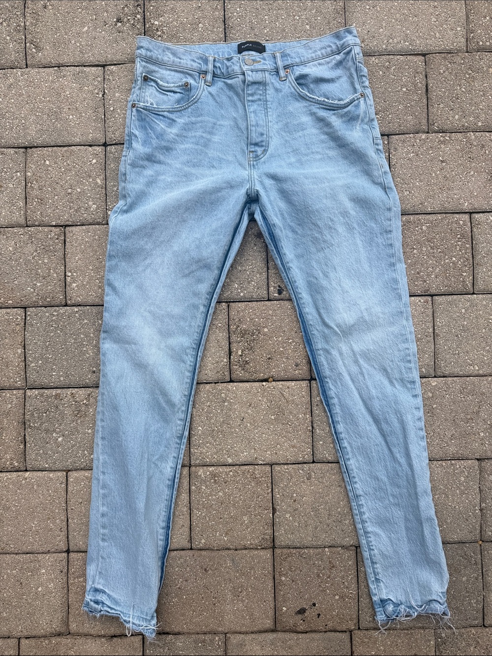 Men's Slim Straight Jeans in Light Blue Denim